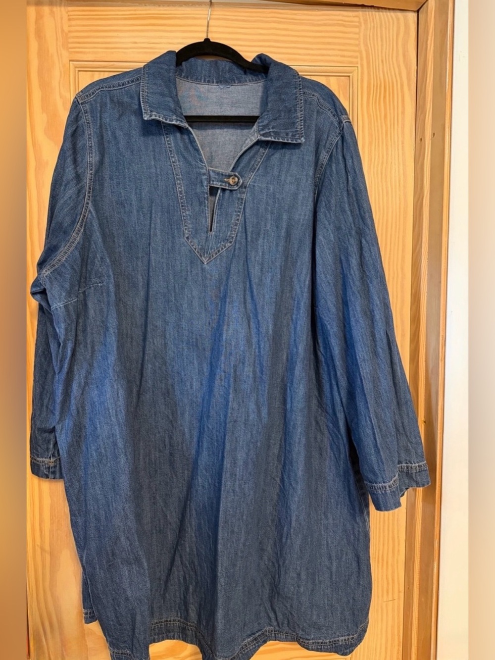 Denim Dress- shift style- perfect fall transition piece!